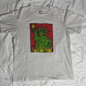 Uniqlo x Keith Haring White Tee with Statue of Liberty Print